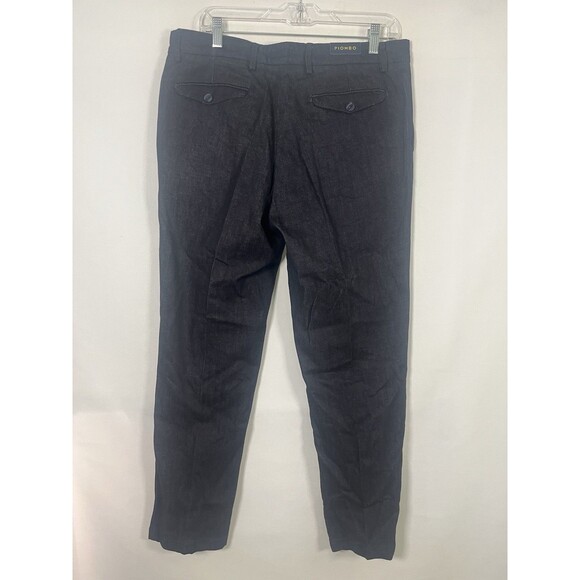 Men’s Piombo Italian Designer Pleated Front Denim Jeans Dark Blue Trousers NWT - Picture 2 of 3